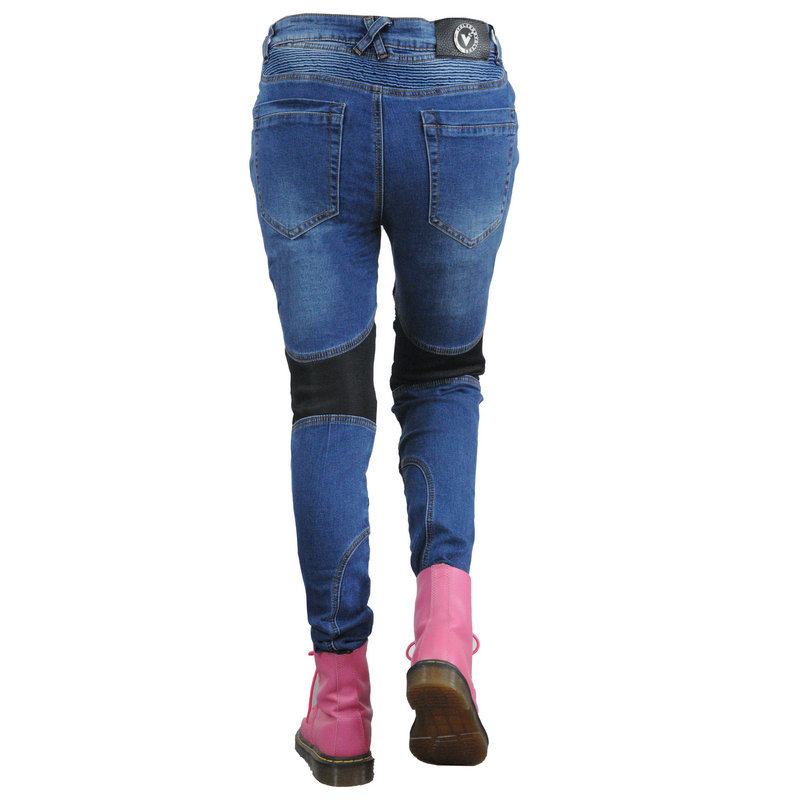 VOLERO motocicleta jeans Mujer verano malla transpirable Kevlar Slim motocicleta montar pantalones anti-caída