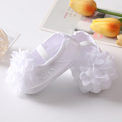  New Baby Shoes Headband Set European and American Flower Cute Princess Shoes 0-3-6-9-12 Months Baby Shoes