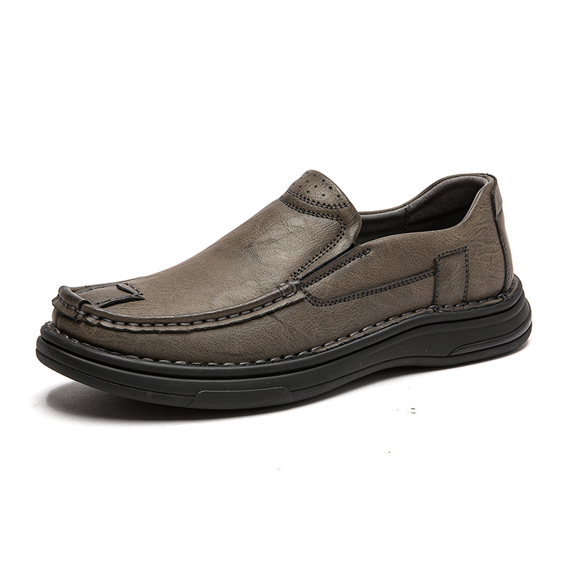 Zapatos de cuero transfronterizos otoño para hombres nuevos zapatos casuales de negocios de un pie suela blanda zapatos de papá de mediana edad y ancianos zapatos para hombres talla grande 46