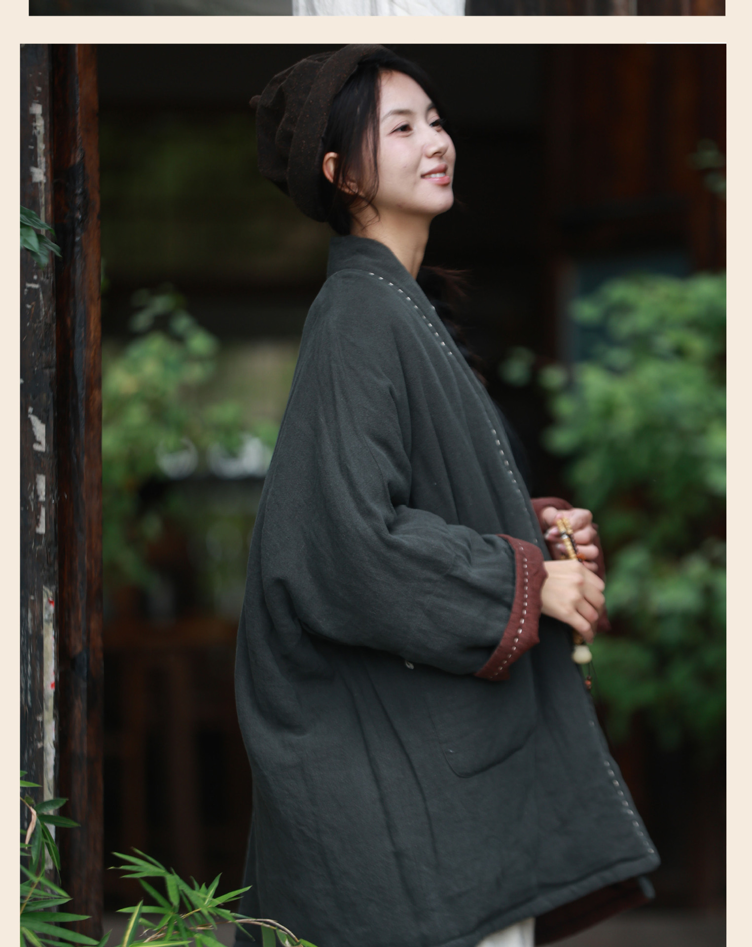 中式棉袄女棉衣苎麻天丝双面穿棉服禅意开衫袍子夹棉外套-阿里巴巴