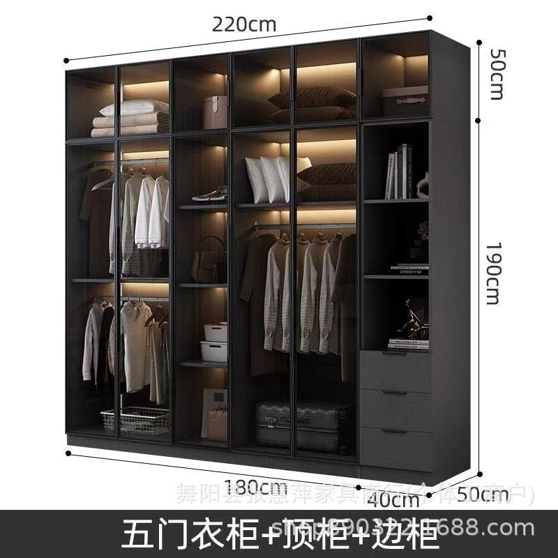 玻璃门衣柜家用卧室小户型收纳储物柜新款衣帽间组合主卧衣柜衣橱|undefined
