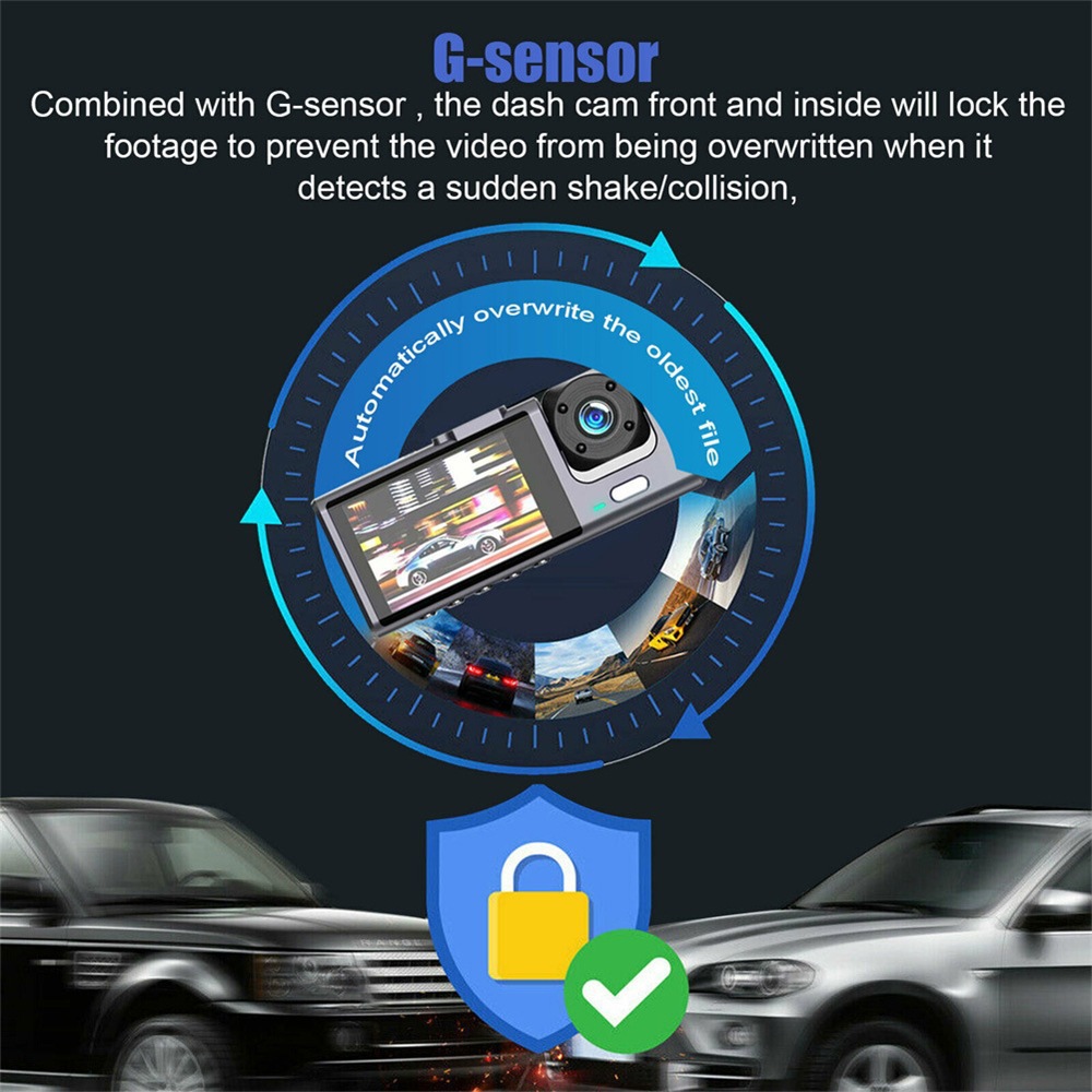 New model dashcam with high-definition reversing image, 3-lens recorder, mobile phone connectivity, and car-mounted recorder