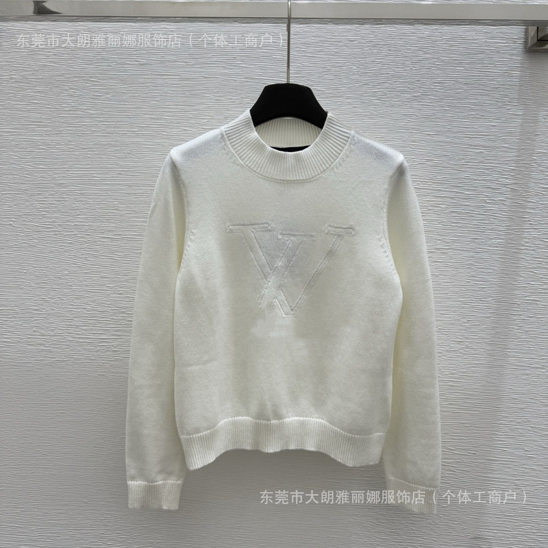 深セン南友貨～ハイバージョンLファミリー25初秋新作スパンコールロゴニットラウンドネック長袖婦人服|undefined