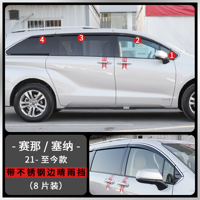 Tenxinrui aplicable a la modificación Saina con lente streamer bloque de piedra arena Sena ventana lluvia ceja protector de la lluvia suministros del coche