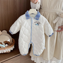 婴儿衣服秋冬季宝宝连体衣冬款洋气可爱婴幼儿夹棉保暖外出爬服冬