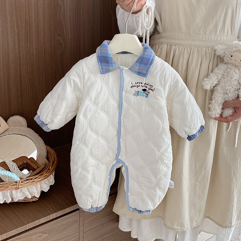 Baby Clothes, Autumn and Winter Baby Jumpsuits, Winter Styles, Cute and Cute Infant and Toddler Quilted Warm Outdoor Crawling Clothes, Winter
