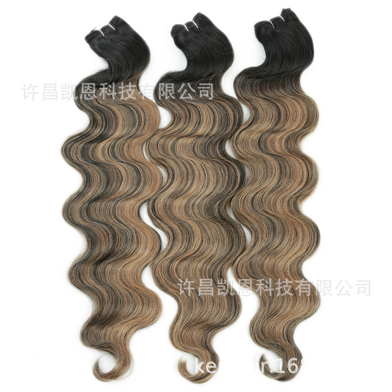 Cross-Border Supply of Synthetic Fiber High-Temperature Silk Big Wave Wigs Body Wave 24 Inch Snake Curl Hair Extensions