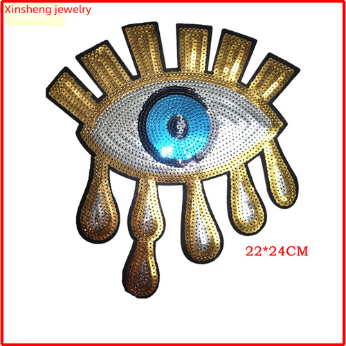 Cross-border fashion accessories rhinestone embroidery eyes clothing decorations sparkles embroidery towels fabric patches patches factory direct supply wholesale