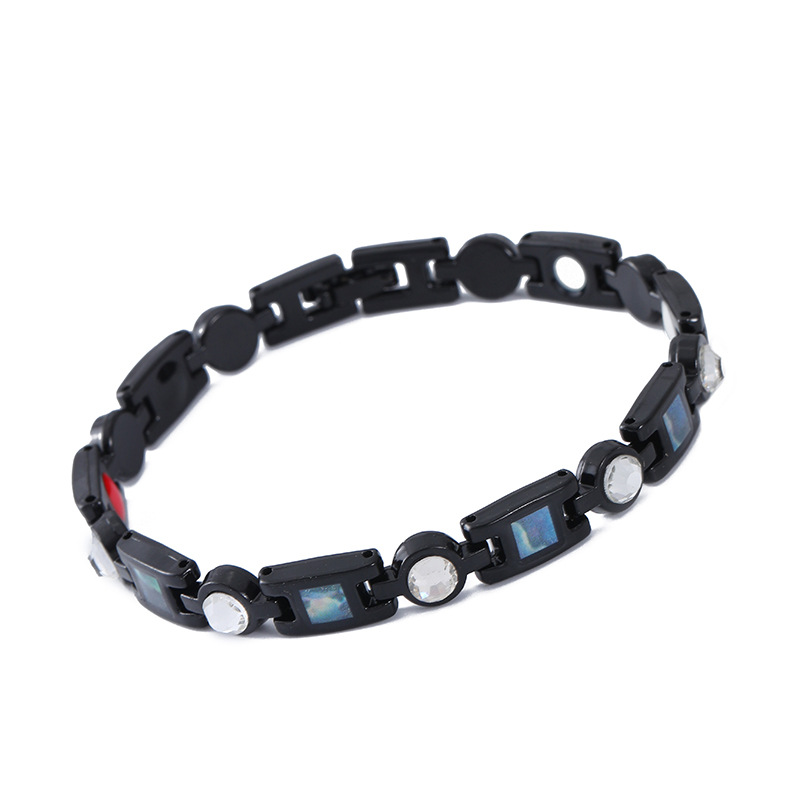 Pulsera Ajustable con Incrustaciones de Diamantes para Mujer, Estilo Europeo y Americano, Retro, Magnética, Ecológica, de Aleación, para Parejas