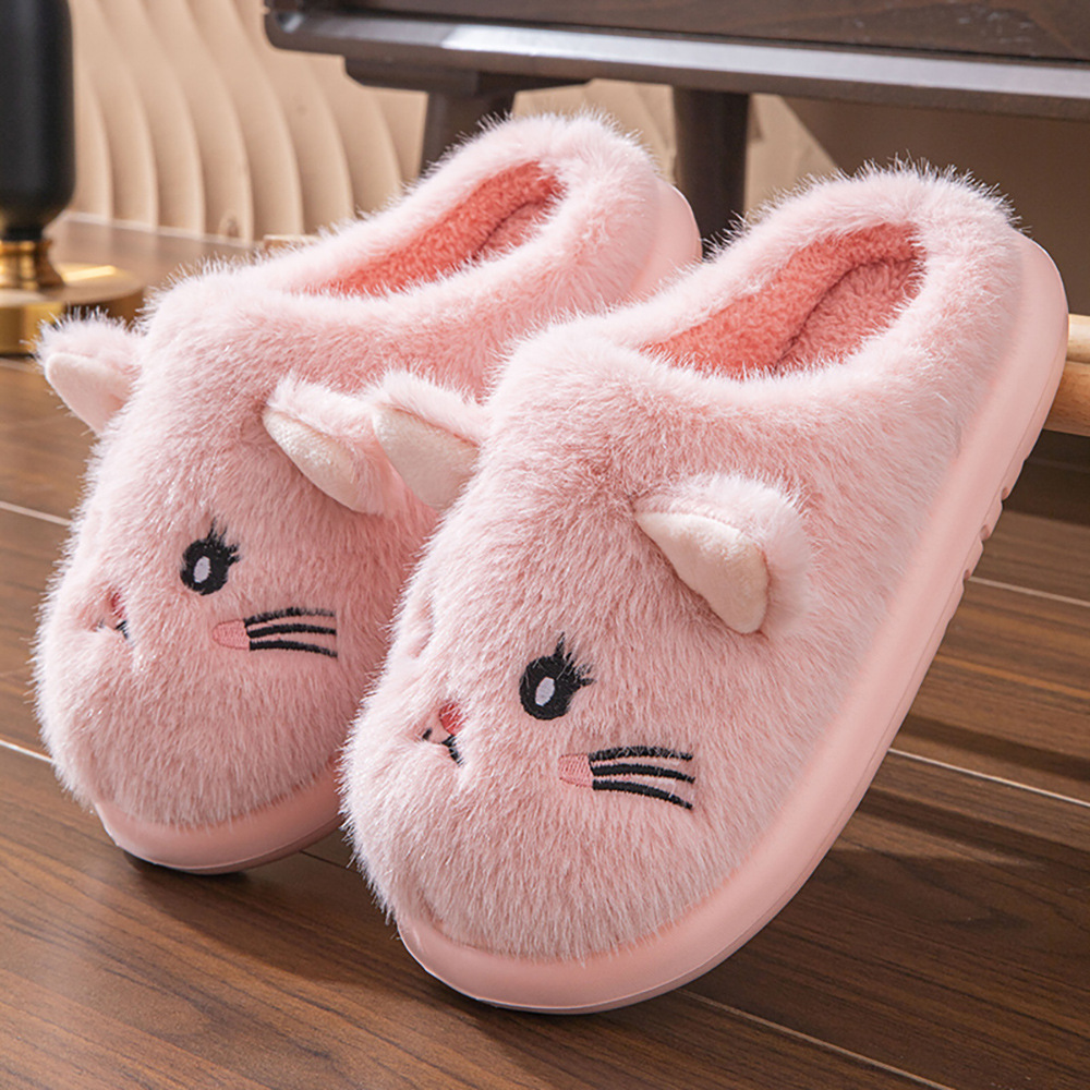 2026 nuevas zapatillas de algodón para gatos para mujeres en el hogar de dibujos animados más zapatillas de peluche calientes zapatillas de algodón para hombres
