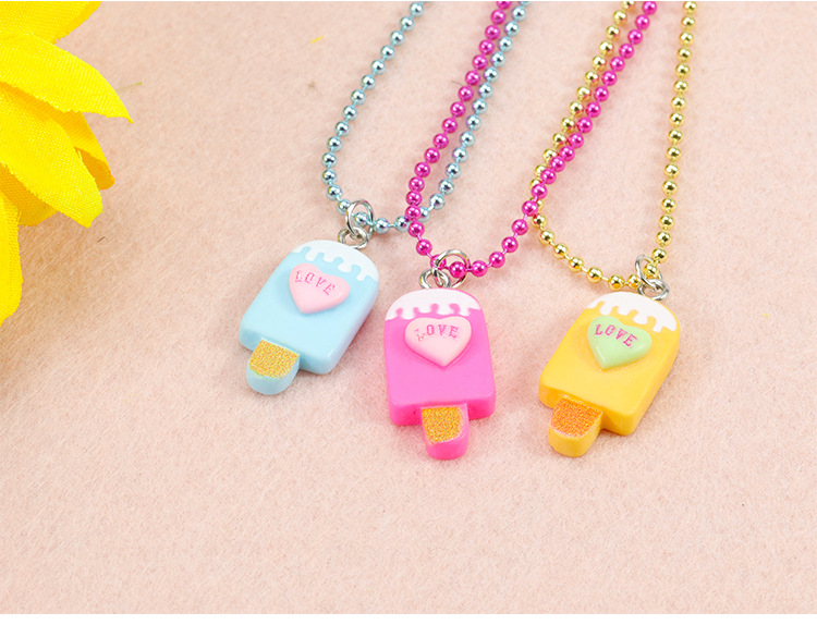 Cute Ice Cream Letter Plastic Resin Girl's Rings Necklace display picture 2