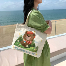 时尚帆布包女2025秋冬新款大容量学生上课包通勤单肩布袋一件代发