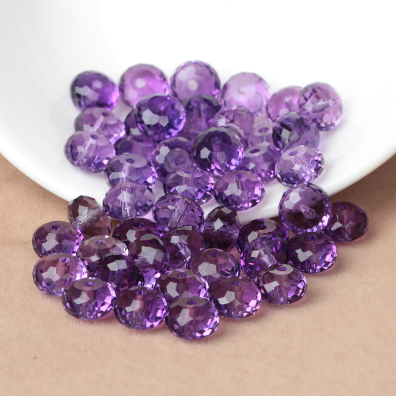 Purple Crystal Abacus Beads Faceted Loose Beads Purple Faceted Women's DIY Handmade Bracelet Necklace Spacer Beads Jewelry