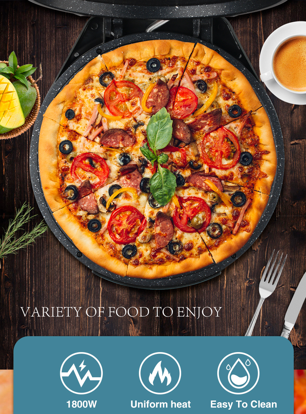 Electric Baking Pan Non-stick Double Sided Heating Pancake Maker_voghion.com