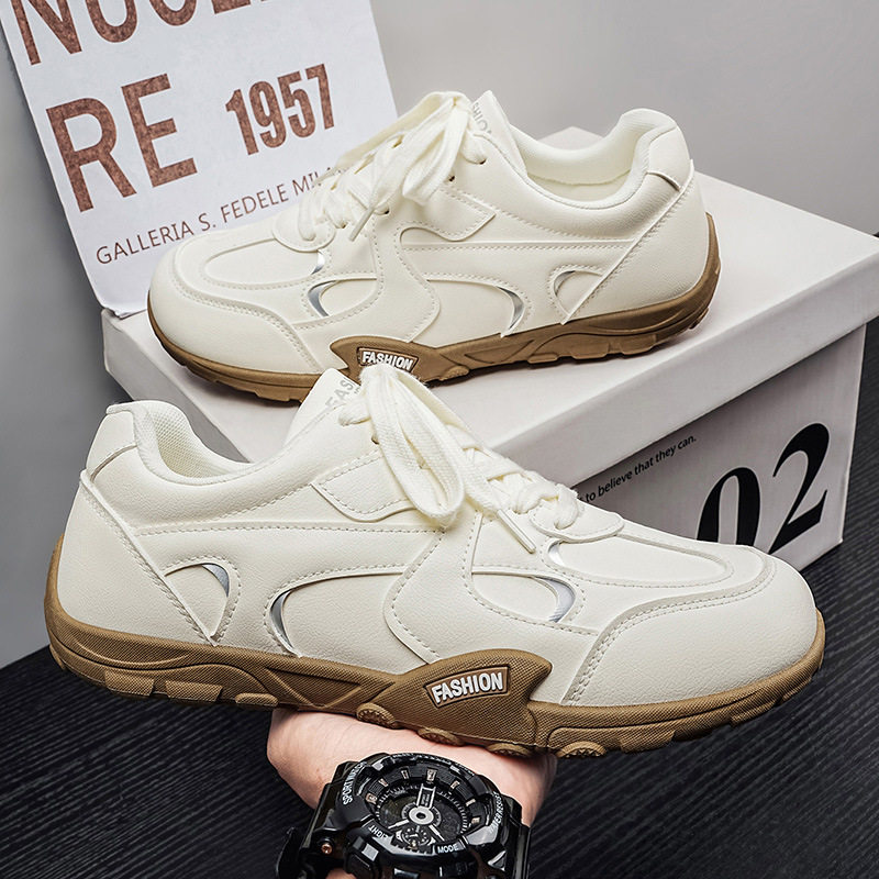 Giày sneaker nam cổ thấp nhẹ nhàng, mũi tròn, dây buộc phía trước, phong cách tối giản — KR 226m Trắng, KR226 xanh vàng