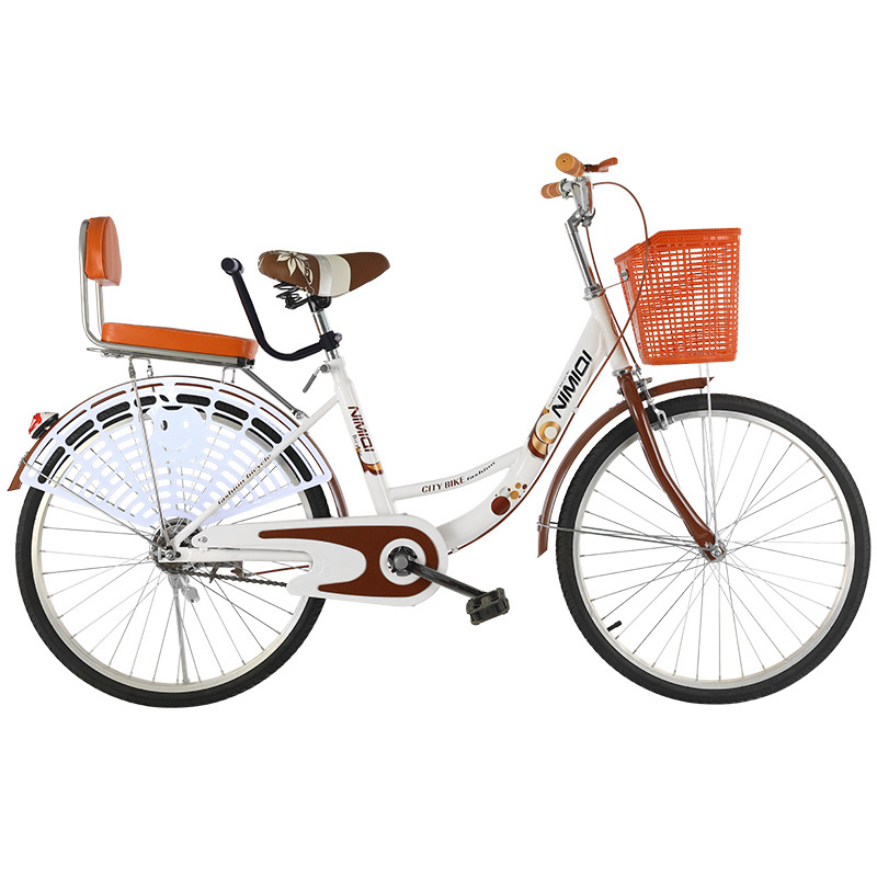 Bicicleta de 24 pulgadas para adultos, estudiantes, ligera, adecuada para personas mayores, para desplazamientos familiares, bicicleta retro de 26 pulgadas para mujer