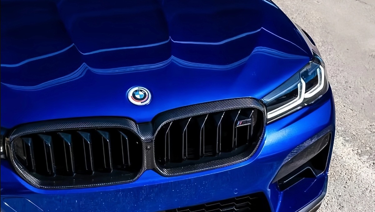 Suitable for BMW new 5 Series modified front grille G30G38M5F90, modified dual-line carbon fiber forged grille