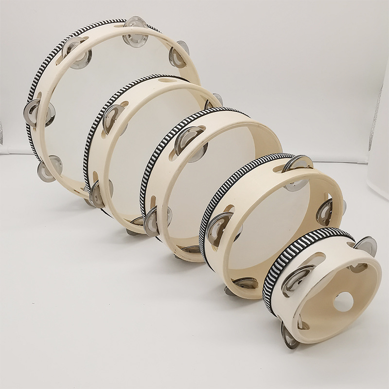Sheepskin Tambourine 6-inch 8-inch Percussion Instrument Student Children Dance Tambourine Early Education Musical Instrument Hand Drum