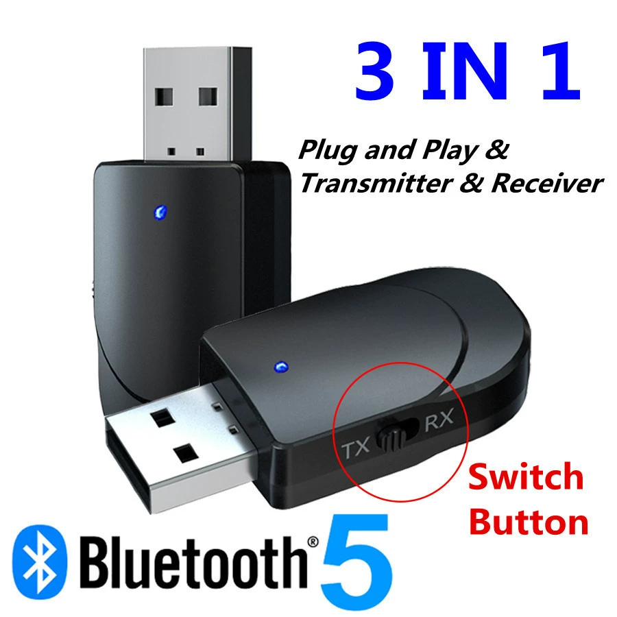 Переходной 5.0 Bluetooth адаптер аудио передатчик двойного назначения компьютер ТВ USB адаптер