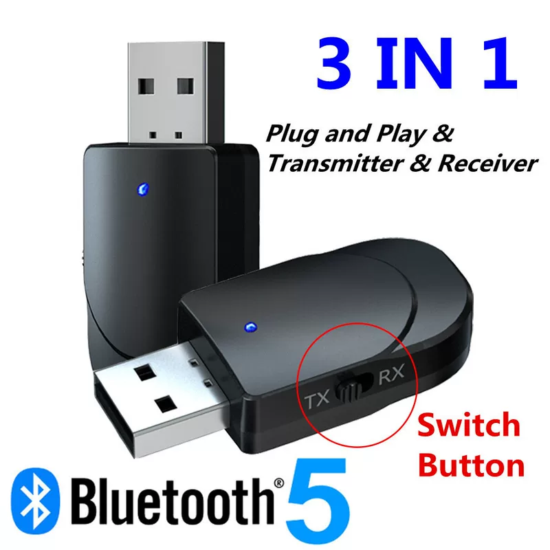Переходной 5.0 Bluetooth адаптер аудио передатчик двойного назначения компьютер ТВ USB адаптер