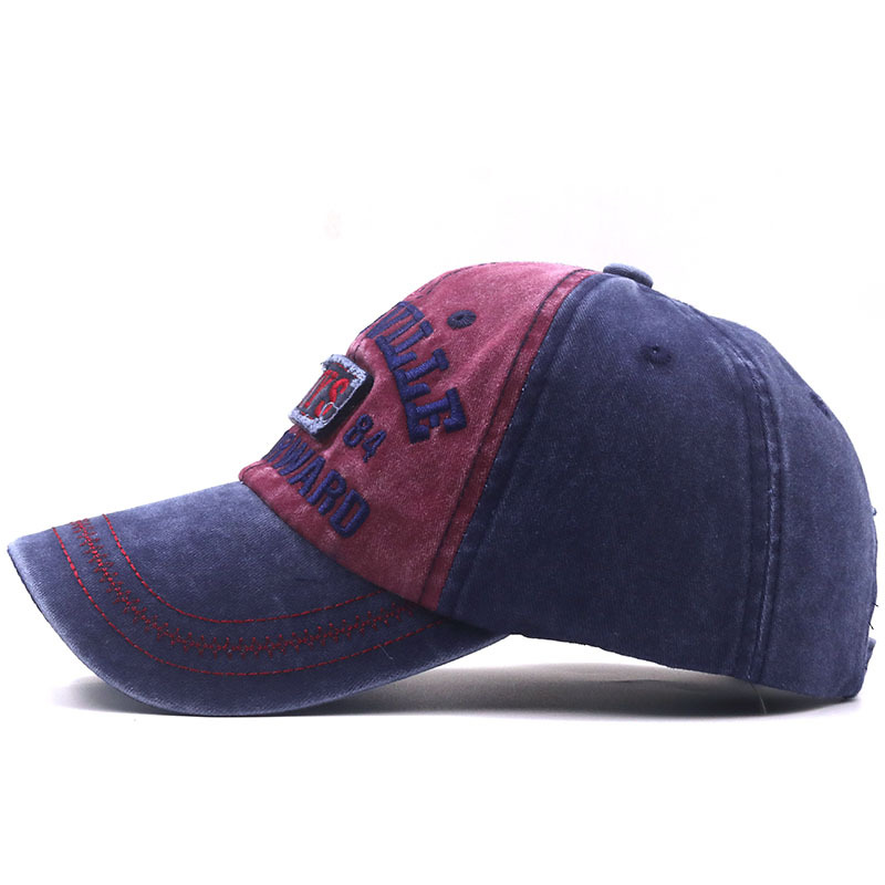 Nys Embroidered Washed Cotton Baseball Cap Distressed Unisex Hat_voghion.com