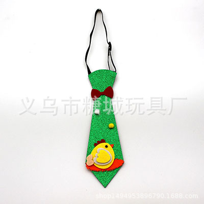 Pascua transfronteriza corbata de tela de cebolla dorada de dibujos animados conejo huevo de pollo corbata ajustable vestido de fiesta