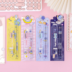 Xiaomeng children's school supplies kindergarten gifts cartoon pencil five-piece stationery set small gift wholesale