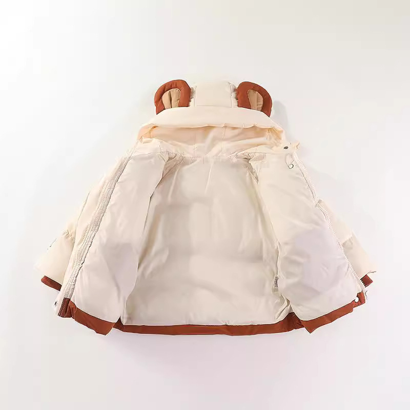 Amazonas ropa infantil 2025 nuevo chaqueta de pluma para niños ropa de algodón coreana para niños y niñas ropa de algodón de dibujos animados chaqueta de niños