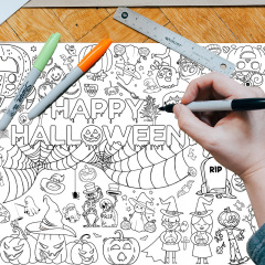 国境を越えたハロウィーン紙テーブルクロスクリスマス使い捨て落書き紙テーブルクロスパーティー誕生日専用紙テーブルクロス卸売り古い