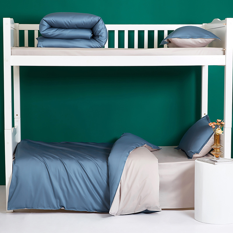 100 dormitorio de algodón largo de algodón conjunto de seis piezas de cama de algodón conjunto de siete piezas de edredón especial para estudiantes conjunto de tres piezas