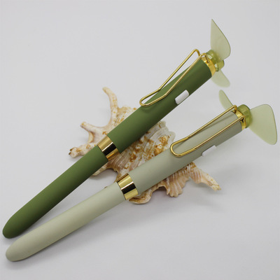 定制多色全金属材质黑色油性圆珠笔文具店畅销多功能电池风扇笔|ms