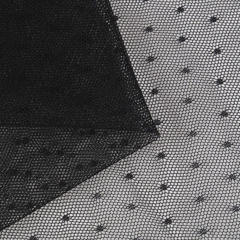 涤纶点点布  小圆点 点点提花网 现货供应绣花 女装童装 头饰面料