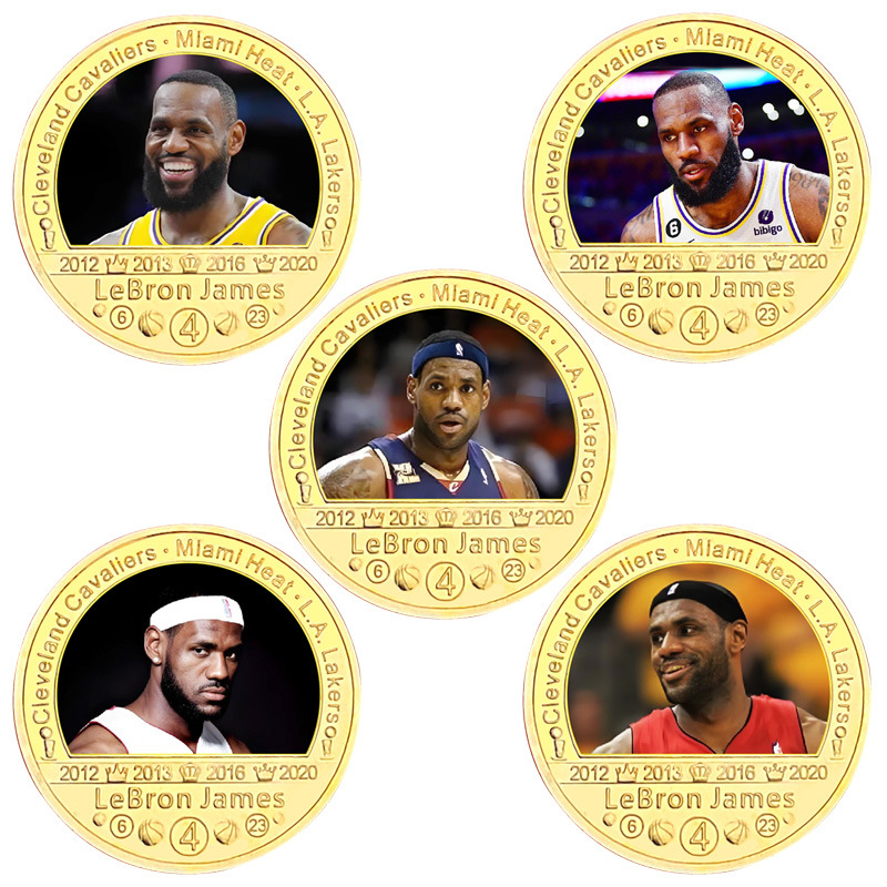 James Monedas conmemorativas NBA estrellas regalos periféricos venta caliente transfronteriza