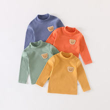 温芯绒婴儿衣服高领打底衫秋冬季男童T恤女宝宝保暖内衣童上衣