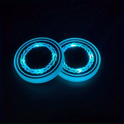 Colorful Led Water Cup Mat: Other Automotive Interior Supplies - lantiao-2-pack-car-colorful-water-coasters-led-intelligent-sensor-ambient-light