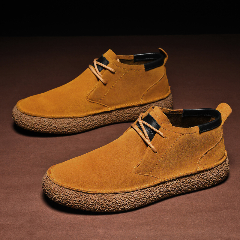 2025 nuevos zapatos de skate de cuero transfronterizos anti-veludera, botas Martin, zapatos de cuero casuales de hombre retro Zhongbang. image 1
