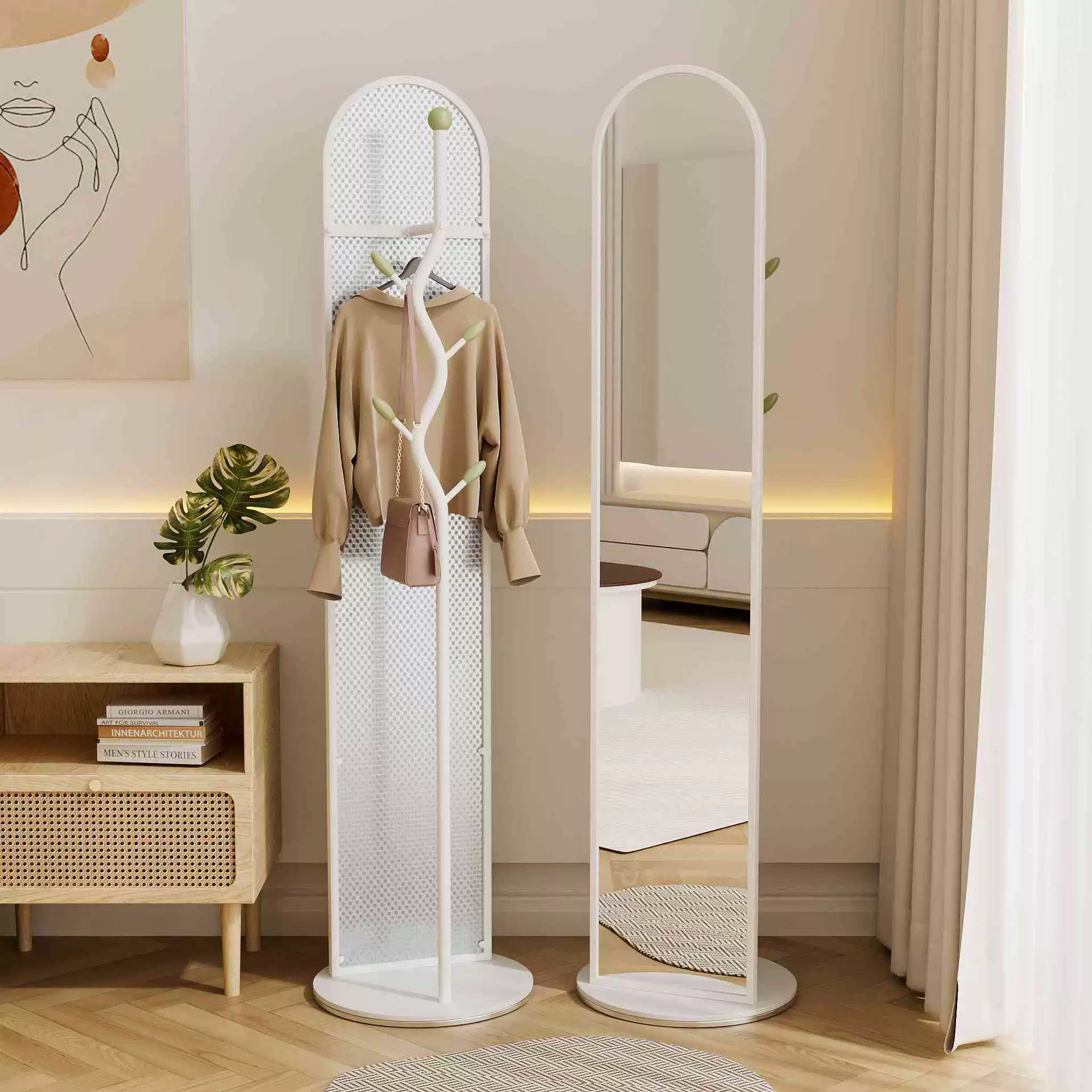 Легкое роскошное домашнее зеркало на полу-примерка Вращающееся зеркало в полном теле вешалка для спальни крыльцо зеркало полка