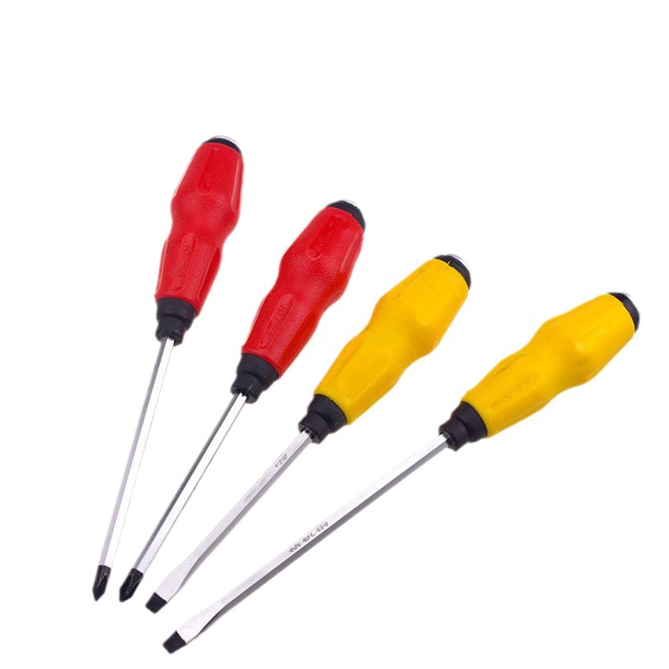 【批发】107红,黄手擂柄螺丝批 甬工塑胶柄穿心螺丝刀 强磁改刀