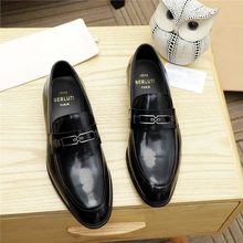 新款真皮商务休闲鞋男士皮鞋乐福鞋脚蹬潮流男鞋英伦马衔
