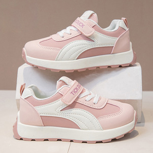 Girls Low-Top Sneakers 2025 Spring & Fall New Kidsren's Fashion Breathable Sports Shoes Girls Soft-Soled Non-Slip White Shoes