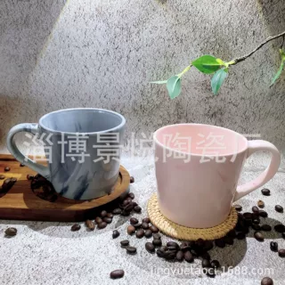定制双色釉陶瓷杯 花釉马克杯定制 色釉咖啡杯 高温炻瓷外贸水杯