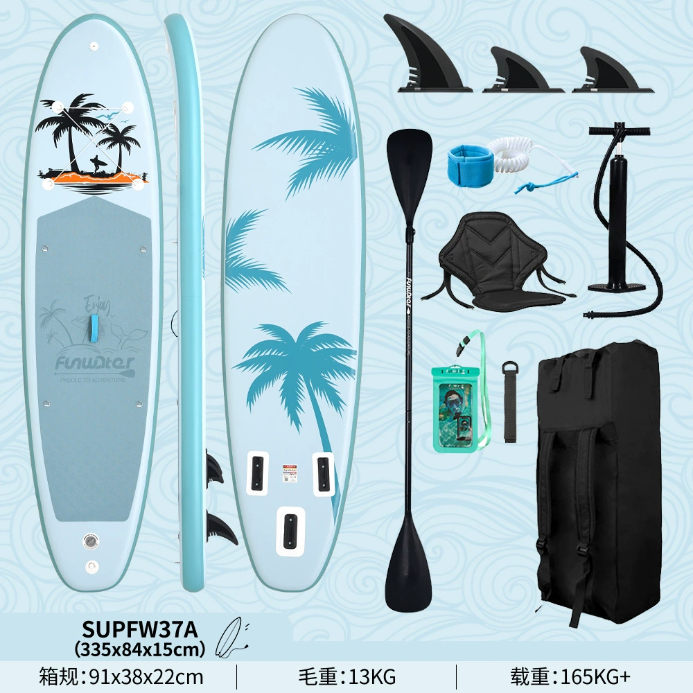 Надувная SUP Funwater для серфинга-стэнд-ап, варианты 335–385 см с веслом/сиденьем/основанием под камеру