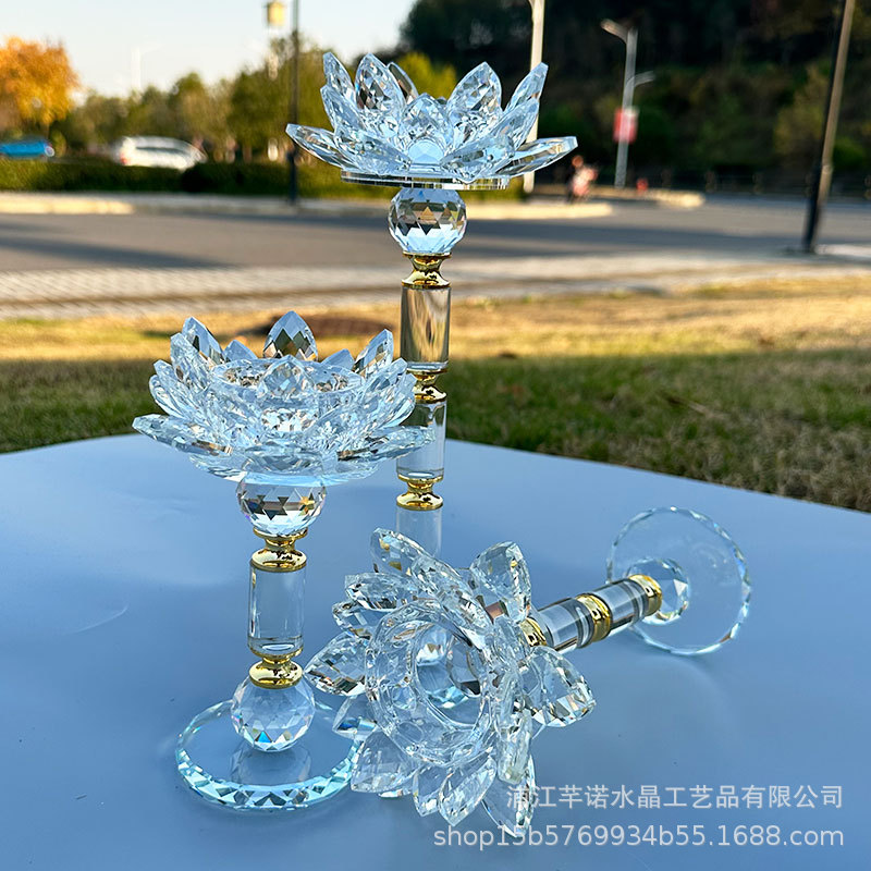 欧式水晶新款高脚烛台合金烛台厂家直销气氛布置寺庙供灯长明灯