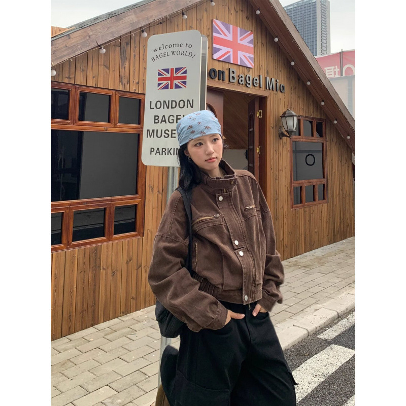 2025 Autumn Fashion American Retro Simple Loose Versatile Jacket with Stylish Casual Outerwear