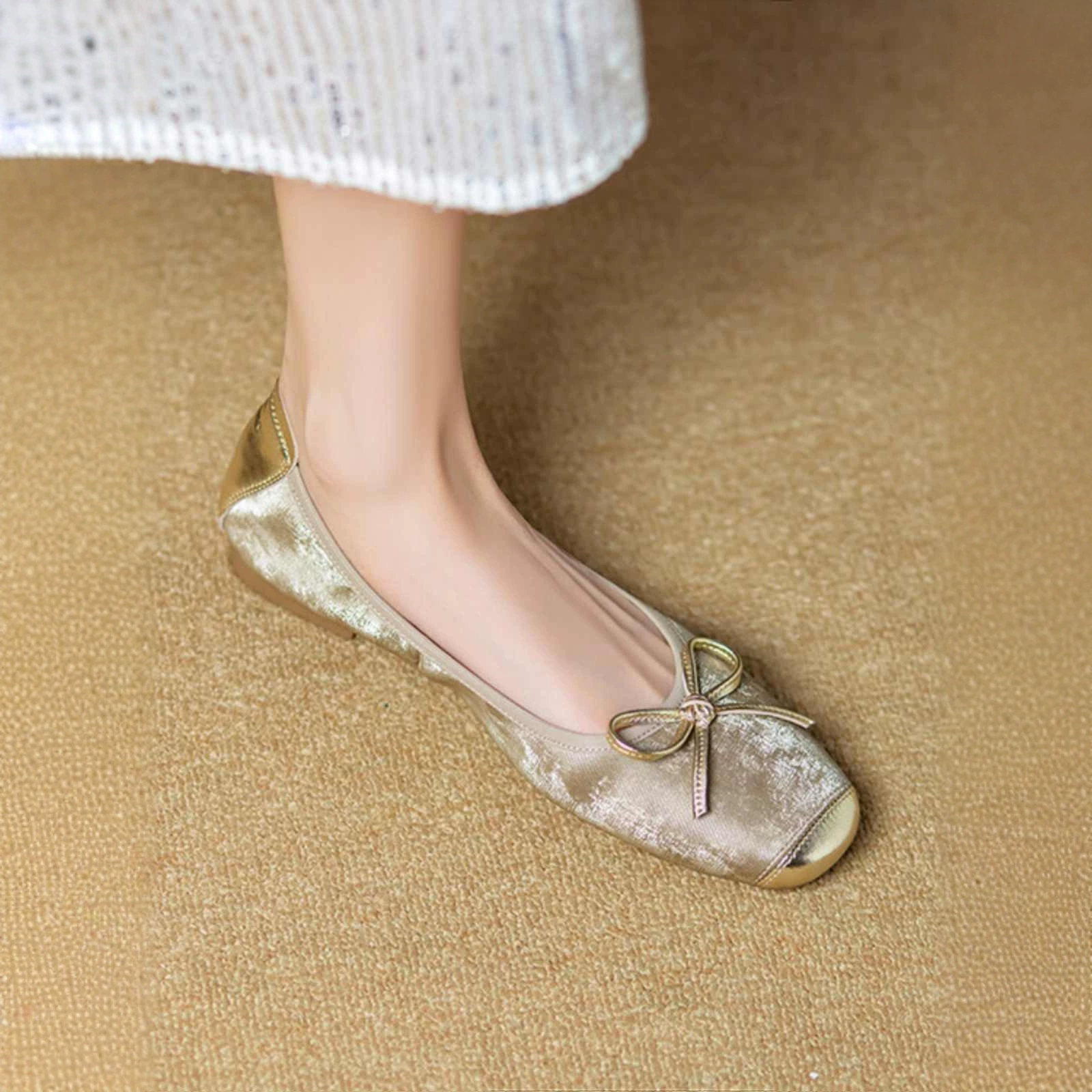 В наличии: Черные туфли-балетки 861, весна-осень 2025, новая коллекция, французский ретро-стиль, мягкая подошва, на одной лямке