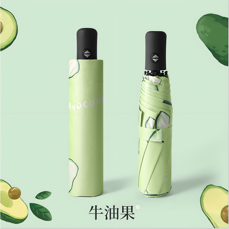 フルーツ傘卸売ビニール晴雨兼用折りたたみ全自動傘女性用抗UV傘卸売|undefined