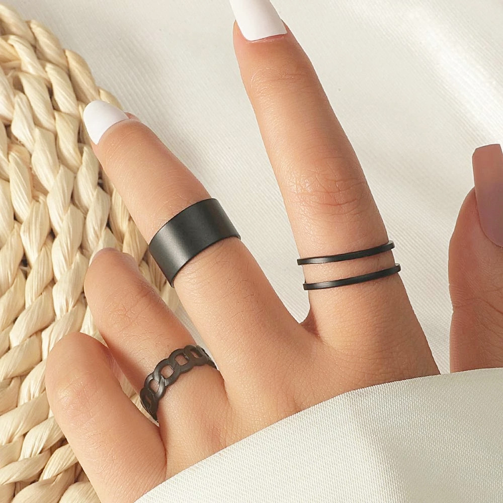 Fashion Geometric Alloy Womenu0027S Rings 3 Pieces 6 Pieces