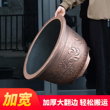厂家批发红色大号树脂铝塑基地水培睡莲室外巨大花盆大花庭院装饰