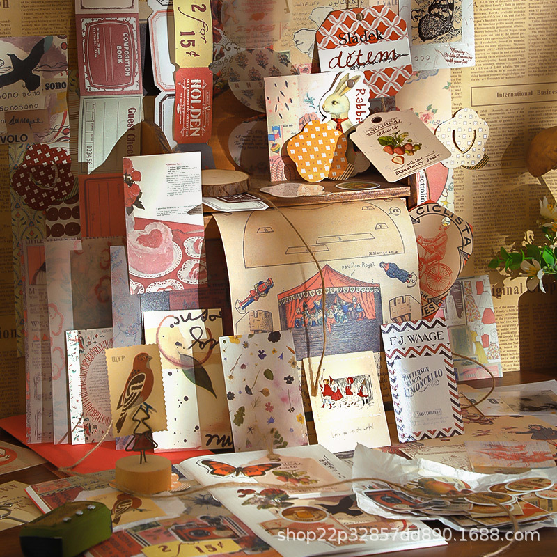 Etiqueta engomada de material de cuenta manual de la serie retro de Xinmo Etiqueta engomada de decoración de cuenta manual Etiqueta engomada de mariposa Capítulo de Tono Etiqueta engomada europea