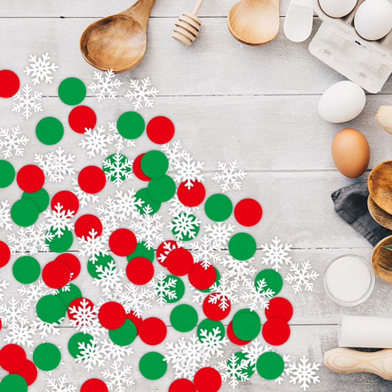 Confeti de Copos de Nieve Navideños 2024, Decoración de Mesa para Fiestas Navideñas, Lentejuelas, Suministros al por Mayor